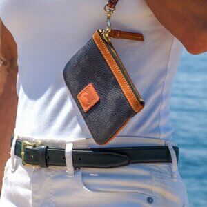 NEW, Vintage D&B Pebble & Vachetta LeatherCoin Purse with Detachable Wrist strap